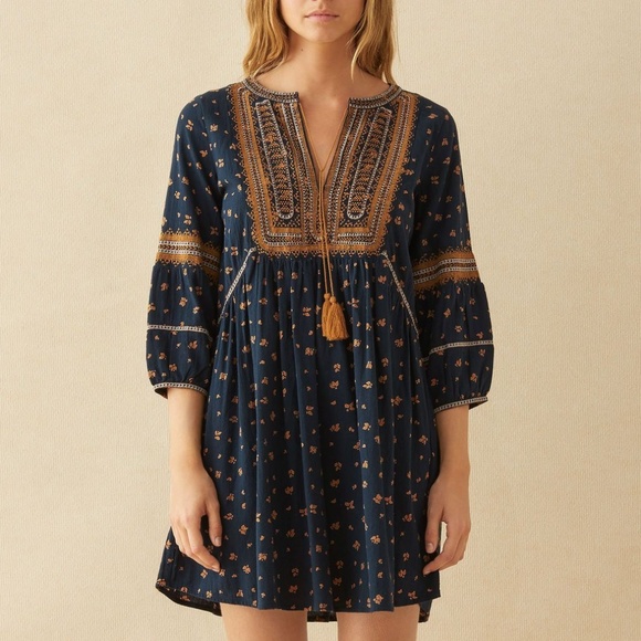 ba&sh Embroidered Cotton Anily Lady Dress - sz M/8 - Picture 1 of 8